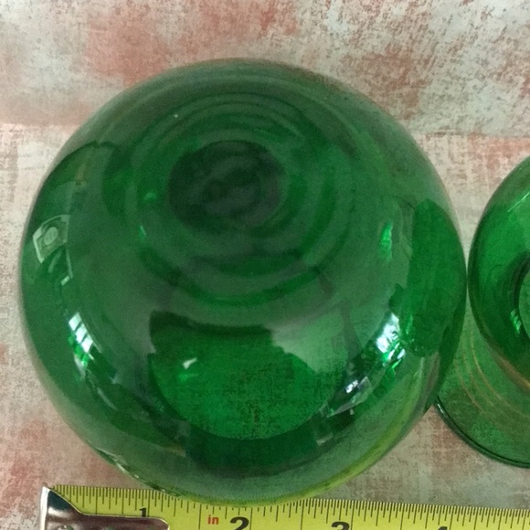 Vintage Anchor Hocking Green Bud Vases, Set of 2 - Picture 7 of 10